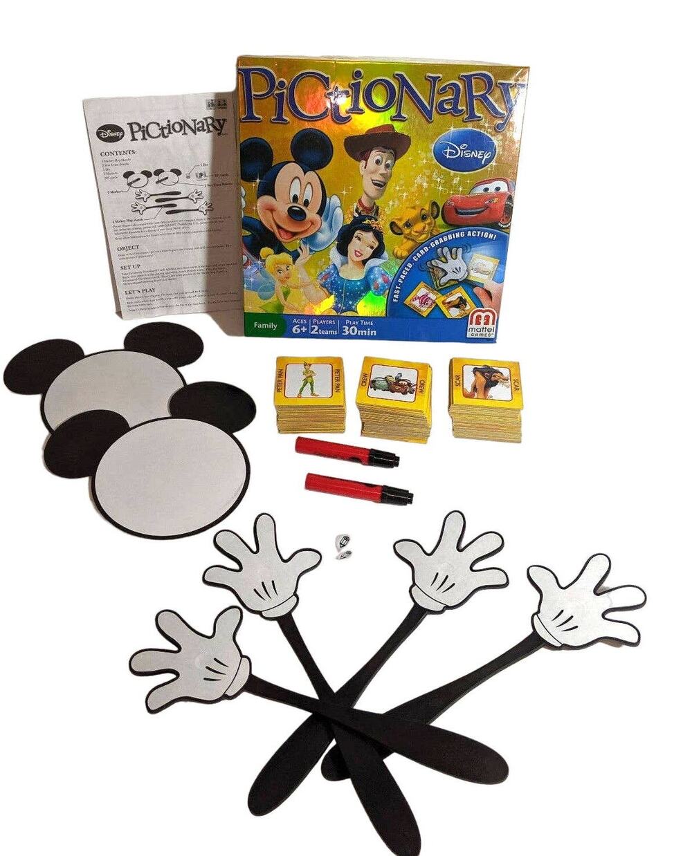 2012 Mattel Disney Pictionary Board Game Complete Children's Fun